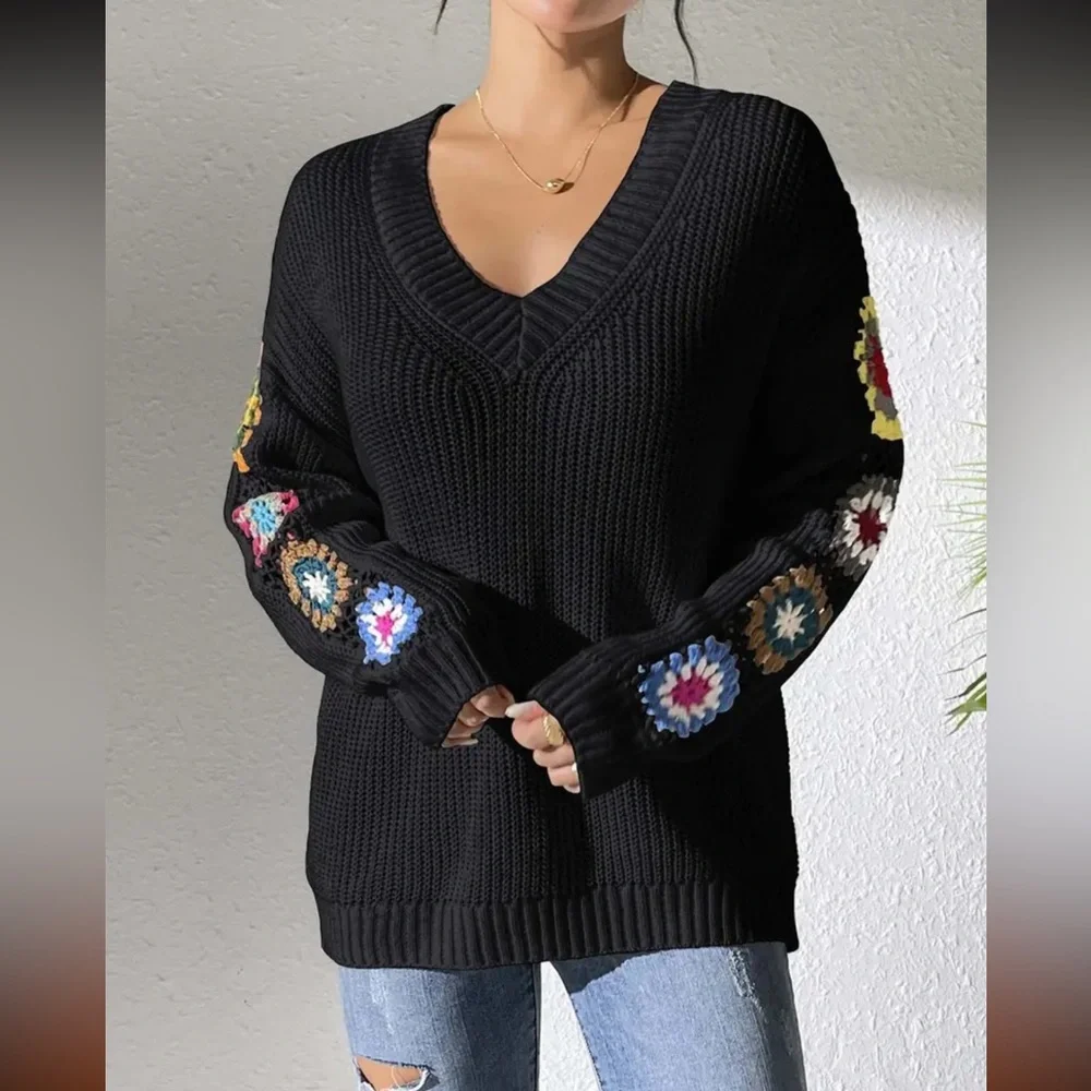 LAST ONE Retro Granny Square Knit Sweater
70s Retro Sweater
Boho Sweater